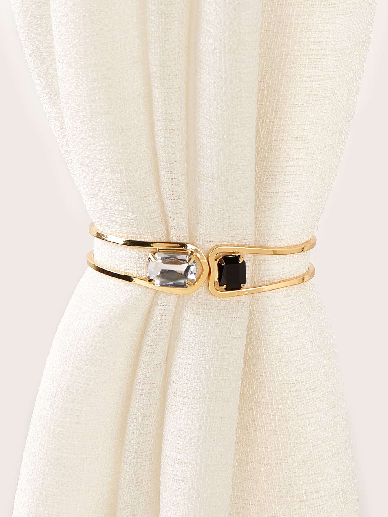 1pc Iron Alloy Curtain Holdback, Luxury Rhinestone Decor Curtain Buckle For Home - Multicolor - View 1