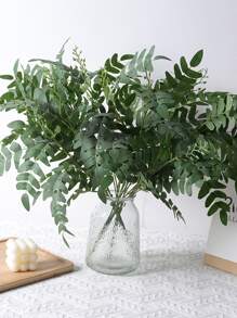 1pc Artificial Leaf, Green Faux Leaf Branch For Home Decor - Green - View 1