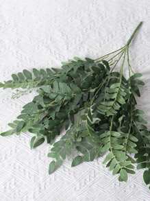 1pc Artificial Leaf, Green Faux Leaf Branch For Home Decor - Green - View 3