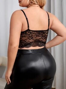 SHEIN Privé Top de tirantes con corchete con encaje