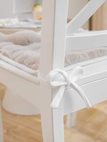 1pc Fluffy Stretchy Chair Seat Cover - Apricot - View 2