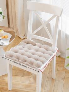 1pc Fluffy Stretchy Chair Seat Cover - Apricot - View 3