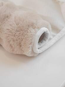 1pc Fluffy Stretchy Chair Seat Cover - Apricot - View 4