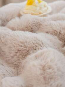 1pc Fluffy Stretchy Chair Seat Cover - Apricot - View 5