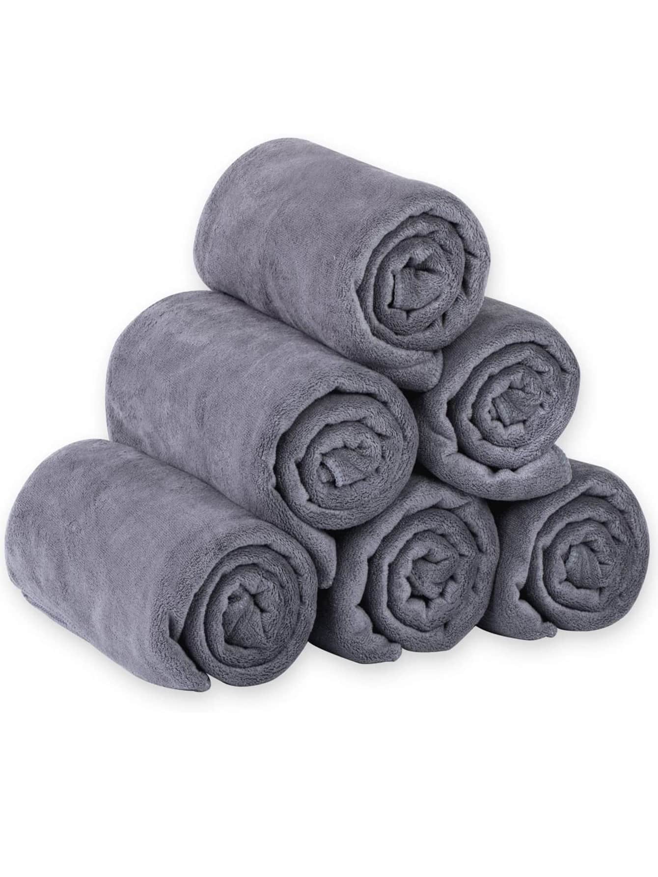 1pc Plain Hair Towel - Grey - View 1