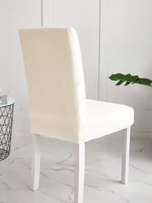 1 件纯色弹性玉米绒椅套，可拆卸座椅保护套，适合各种场合 - 白色 - 查看 8