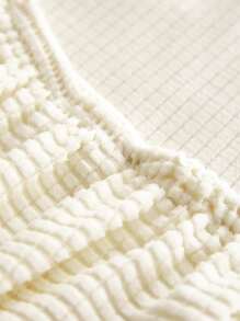 1 件纯色弹性玉米绒椅套，可拆卸座椅保护套，适合各种场合 - 白色 - 查看 9