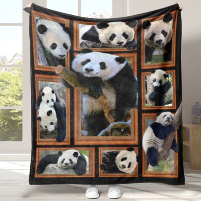 1pc Cartoon Panda Pattern Blanket