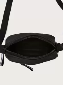 High School Students University Freshman Multifunctional Sling Bag Shoulder Bag Casual Bag Mini Men Letter Graphic Square Bag, Handbag Schoolbag For Travel,College,Outdoors,Sports,Commute Crossbody Bag Side Bag Holiday Essentials Going Out Lightweight Carry On With Adjustable Strap College Bag Fathers Day Gifts Summer Sling Bag For Man Man Bag Cross Body Bag Side Bag Back To School School Supplies Fall Messenger Bag Bag For Man Cylinder Bag Old Money Halloween Christmas - Black - View 6