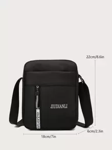 High School Students University Freshman Multifunctional Sling Bag Shoulder Bag Casual Bag Mini Men Letter Graphic Square Bag, Handbag Schoolbag For Travel,College,Outdoors,Sports,Commute Crossbody Bag Side Bag Holiday Essentials Going Out Lightweight Carry On With Adjustable Strap College Bag Fathers Day Gifts Summer Sling Bag For Man Man Bag Cross Body Bag Side Bag Back To School School Supplies Fall Messenger Bag Bag For Man Cylinder Bag Old Money Halloween Christmas - Black - View 8