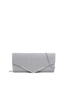 Bolsa cuadrada brillante con cadena - Plateado - Ver 1