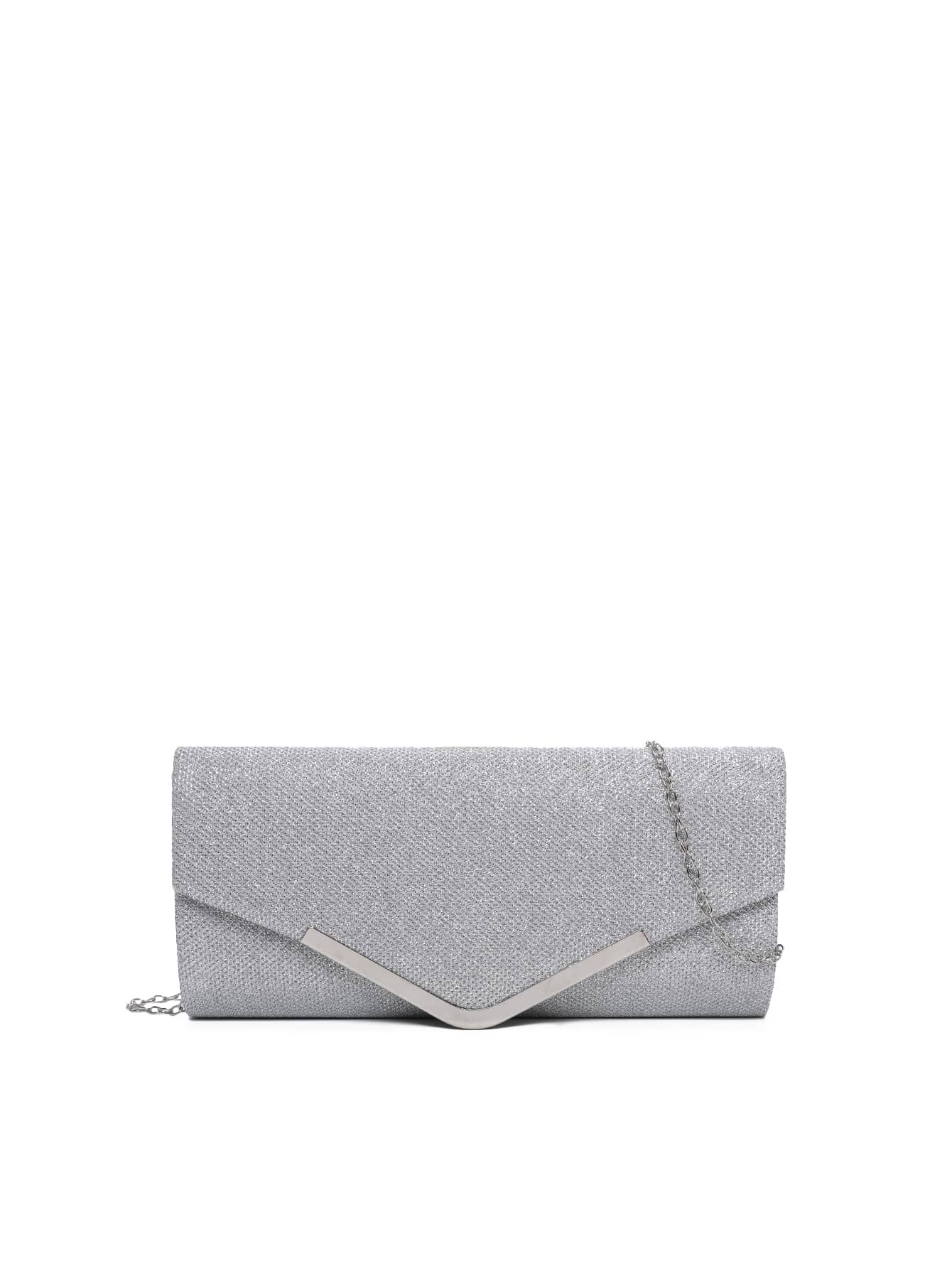 Bolsa cuadrada brillante con cadena - Plateado - Ver 1