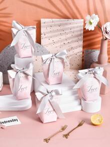 6 piezas Caja de embalaje con estampado de letra - Multicolor - Ver 4