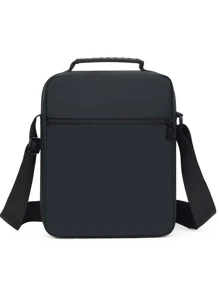 迷你男士简约方形包单肩包运动包高中大学生旅行包学院学校斜挎包单肩包侧包方形包节日旅行必备品夏季男友礼物男士礼物男士单肩包男士包斜挎包侧包返校学生学校用品秋季信使包男士包圆筒包复古款万圣节圣诞节 - 黑色 - 查看 3