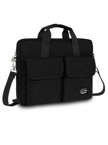 Men Letter Patch Decor Laptop Handbag Briefcase, Gift For Father