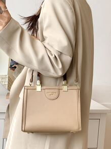 時尚素色難手提包適合女士帶大容量,合適的適用於派對和優雅場合