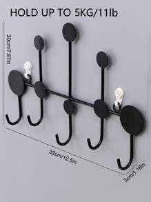 1pc Iron Wall Hook - Black - View 2