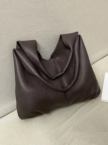 2pcs New Fashion Large Capacity Casual Versatile Mother-Child Bags, Soft Leather-Feel PU Material, High-Quality Handbag & Shoulder Bag For Women, Elegant & Suitable For Office, Work, University Students, Daily Use - Coffee Brown - View 4