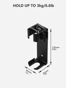 Black Space Aluminum Bathroom Storage Rack For Hair Curling Irons/Straighteners, Grey 1pc Bathroom Accessories - Black - View 2