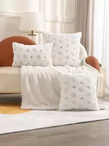 Miater 1入組亮片雪花圖案靠墊套不附帶墊芯 - 彩色 - 查看 1