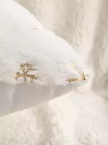 Miater 1入組亮片雪花圖案靠墊套不附帶墊芯 - 彩色 - 查看 3