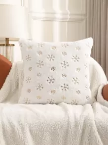 Miater 1入組亮片雪花圖案靠墊套不附帶墊芯 - 彩色 - 查看 6