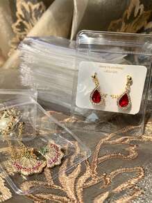 100pcs Jewelry Storage Ziplock Bag, Small Clear PVC Jewelry Storage Bag, Gift Wrapping Bag For Party - View 3