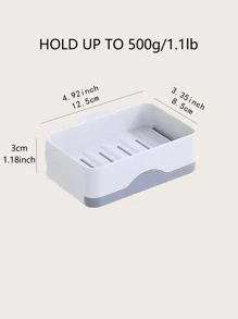 1pc Punch-free Soap Dish - White - View 2