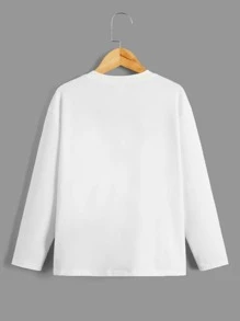 SHEIN Explorewe Boys Cartoon Graphic Drop Shoulder Tee - White - View 2
