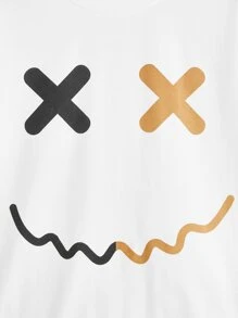 SHEIN Explorewe Boys Cartoon Graphic Drop Shoulder Tee - White - View 3