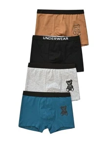 Boys 4pack Bear And Letter Graphic Boxer Brief - Multicolor - View 1