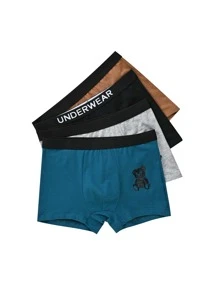 Boys 4pack Bear And Letter Graphic Boxer Brief - Multicolor - View 3