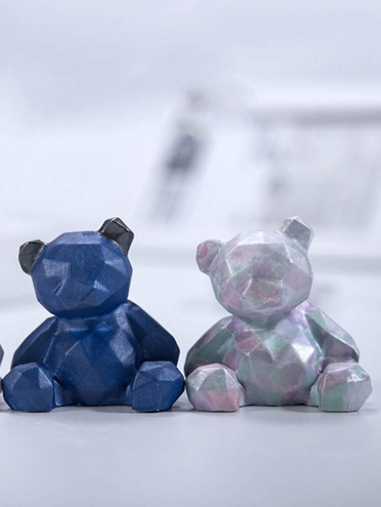 3D Stereo Bear Silicone Mold DIY Animal Shaped Candle Mold Handmade Gypsum Soap Making Supplies Cake Easter Bunny Egg - White - View 6