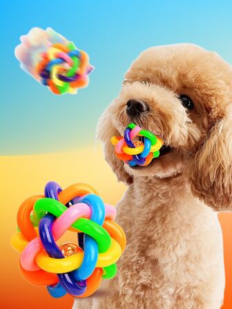 1入組鈴鐺裝飾隨機色寵物發聲玩具