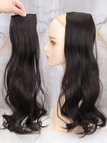 1 pieza Extensión del pelo con clip largo rizado sintético - Negro - Ver 1