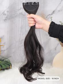 1 pieza Extensión del pelo con clip largo rizado sintético - Negro - Ver 2