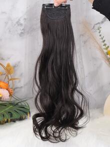 1 pieza Extensión del pelo con clip largo rizado sintético - Negro - Ver 3