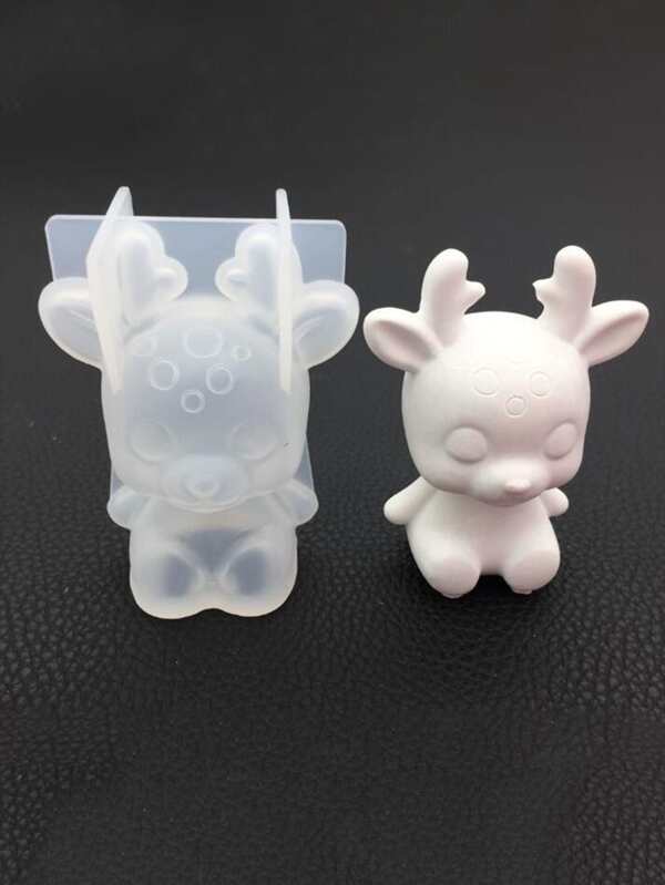 1 pieza Molde de silicona con diseño de ciervo para manualidades DIY