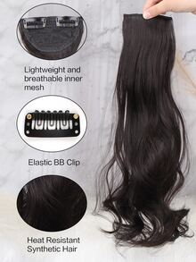 1 pieza Extensión del pelo con clip largo rizado sintético - Negro - Ver 4