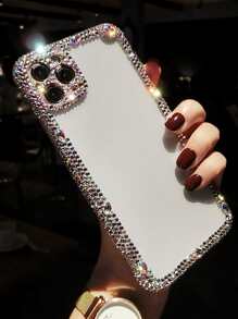 Rhinestone Decor Clear Diamond Phone Case - Clear - View 1