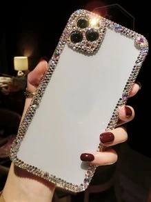 Rhinestone Decor Clear Diamond Phone Case - Clear - View 2