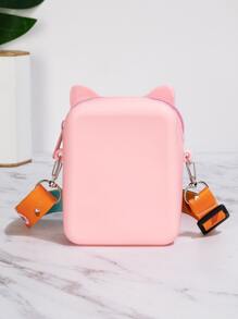 Mini Cat-shaped Transparent Bubble Shoulder Bag - Pink - View 2