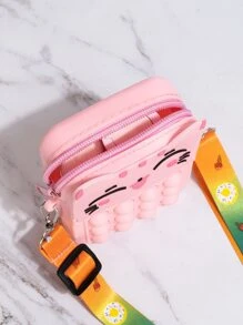 Mini Cat-shaped Transparent Bubble Shoulder Bag - Pink - View 4