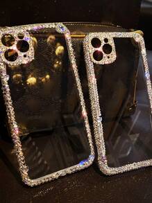 Rhinestone Decor Clear Diamond Phone Case - Clear - View 5