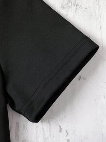 Boys Letter & Bear Print Tee & Shorts - Black - View 5