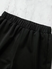 Boys Letter & Bear Print Tee & Shorts - Black - View 7