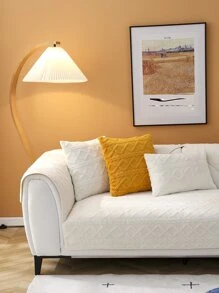 1入組素色簇絨沙發巾 - 白色 - 查看 5