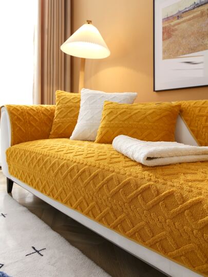 1pc Geometric Pattern Sofa Towel