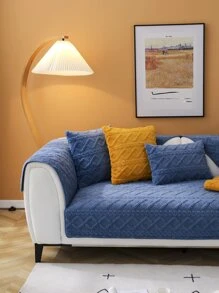 1入組素色沙發巾 - 寶藍色 - 查看 5