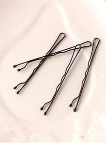 50pcs/Pack 5cm Ladies' Curved Wavy Metal Hair Clip, Can Fix Hair Neatly And Invisible, Suitable For All Occasions Casual - Black - View 6